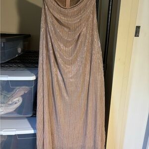 Petal & Pup Gold and pink strapless Gown